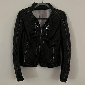 BLACK CUSTOM GENUINE LATHER JACKET